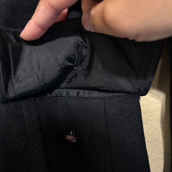 Akris Punto Wool Blend Coat Womens US 4 FR 36 Black Button Up Pockets Lined - Picture 5 of 8